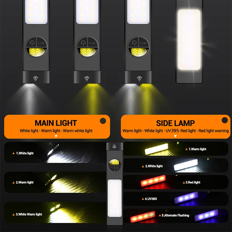 COB + LED ไฟฉายมัลติฟังก์ชั่นพ - Outdoor Adventure Trips บทวิจารณ์และราคา